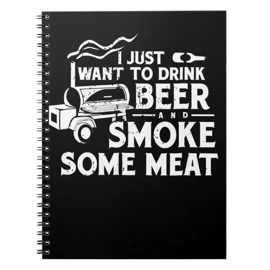 BBQ Roking Pitmaster Gift Drink Beer Smoke Vlees Notitieboek (Voorkant)