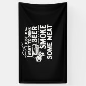 BBQ Roking Pitmaster Gift Drink Beer Smoke Vlees Spandoek (Verticaal)