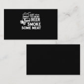 BBQ Roking Pitmaster Gift Drink Beer Smoke Vlees Visitekaartje (Voorkant / Achterkant)