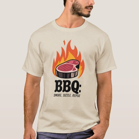 BBQ: Rook, Sizzle, Herhaal T-shirt (Voorkant)