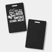 BBQ Rookpitmaster Cadeau Drink Bier Rookvlees Badge (Voor- en achterkant)