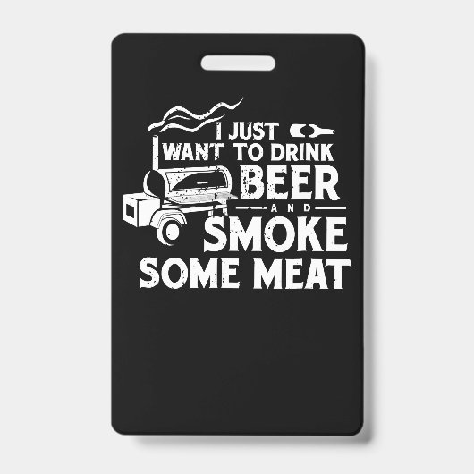 BBQ Rookpitmaster Cadeau Drink Bier Rookvlees Badge (Voorzijde)