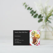 BBQ rugribben op aangekruiste doek Visitekaartje (Staand voorkant)