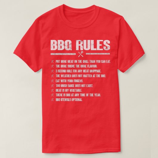 BBQ Rules - Barbeque Smoker BBQ T-shirt (Design voorkant)