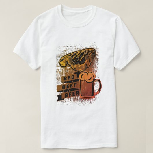 BBQ Rund Bier T-shirt (Design voorkant)