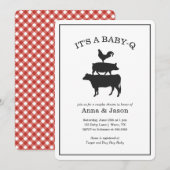 BBQ Rustic Couples Baby shower Baby Q Uitnodiging (Voorkant / Achterkant)