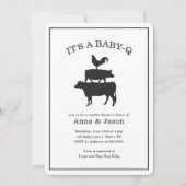 BBQ Rustic Couples Baby shower Baby Q Uitnodiging (Voorkant)