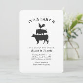BBQ Rustic Couples Baby shower Baby Q Uitnodiging (Staand voorkant)