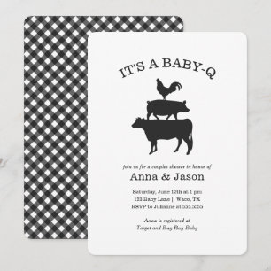 BBQ Rustic Couples Baby shower Baby Q Uitnodiging