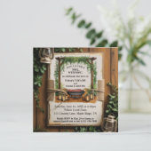 BBQ rustieke bruiloft uitnodiging (Staand voorkant)