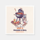 BBQ Rustieke Koppels Baby shower BabyQ Servet (Voorkant)