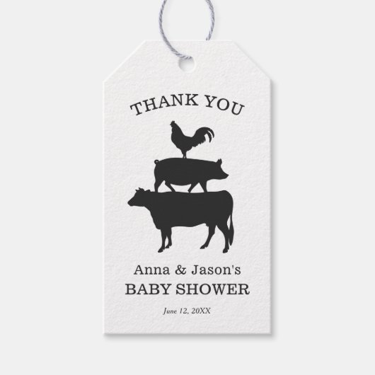 BBQ Rustige Baby shower Baby Q Cadeaulabel (Voorkant)