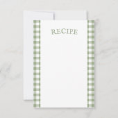  BBQ Sage Green Gingham Recept Kaart (Voorkant)