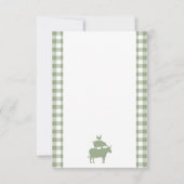  BBQ Sage Green Gingham Recept Kaart (Achterkant)