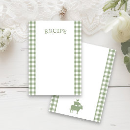  BBQ Sage Green Gingham Recept Kaart