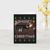 BBQ Santa grillen gebraden op roker Ugly Smokey CH Kaart (Gele Bloem)