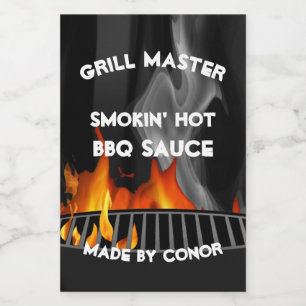 BBQ Sauce 2 x 3-inch Food and Beverage Label Set Wijn Etiket