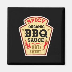 BBQ Sauce Hot Spicy Grill Ketchup Byrbeque Hallowe Magneet