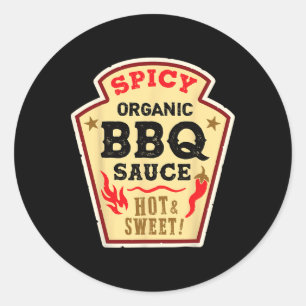 BBQ Sauce Hot Spicy Grill Ketchup Byrbeque Hallowe Ronde Sticker