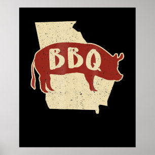BBQ saus Barbecuechef Vlees Cook Gift Poster