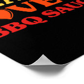 BBQ saus Ik hou van BBQ saus Grappig eten Poster (Hoek)