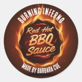 BBQ-saus Ronde Sticker (Voorkant)