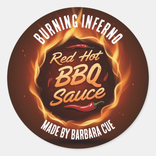 BBQ-saus Ronde Sticker (Voorkant)