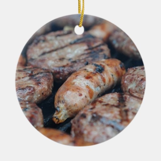BBQ Sausages Keramisch Ornament (Voorkant)