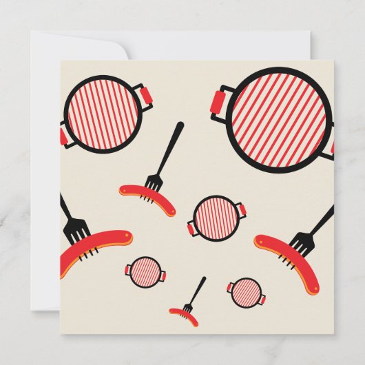 BBQ Save the Date Kaart met Grill & Fork (Achterkant)