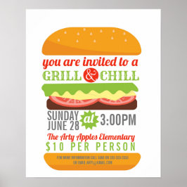 BBQ scholierenschool PTO PTA Poster