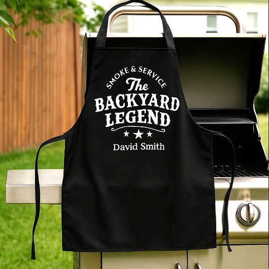 BBQ-schort 'Backyard Legend' met eigen naam Schort