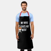 BBQ-schort - Mijn vrouw houdt van mijn vlees Grapp Schort (Gedragen)