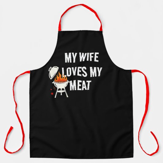 BBQ-schort - Mijn vrouw houdt van mijn vlees Grapp Schort (Voorkant)