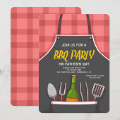 BBQ-schort uitnodiging (Voorkant / Achterkant)