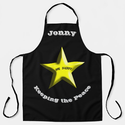 BBQ Sheriff Gepersonaliseerde Sheriff's Badge Schort (Voorkant)