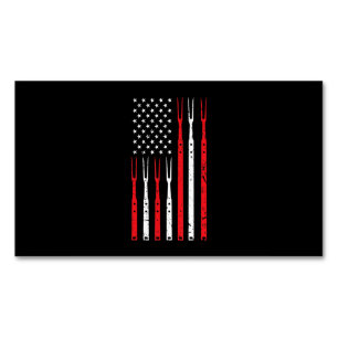 BBQ   Shirt voor Heren Papa Gift Patriottische USA Magnetisch Visitekaartje