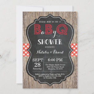 BBQ Shower Invitation Baby Q Backyard Basis Kaart