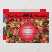 BBQ Sjabloon voor uitnodiging voor alle evenemente (Voorkant / Achterkant)