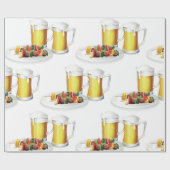 BBQ Skewers en bier zomer Cookout Cadeaupapier (Vlak)