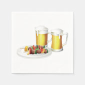 BBQ Skewers en bier zomer Cookout Servet (Voorkant)