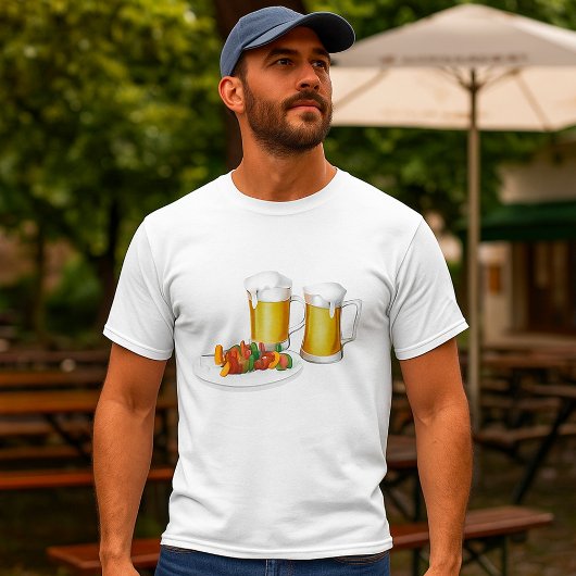 BBQ Skewers en bier zomer Cookout T-shirt