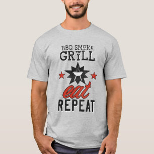 BBQ Smoke Repeat EAT REPEAT koken T-shirt