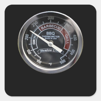 BBQ Smoker 225 Gradentemperatuurmeter - Ideaal Vierkante Sticker