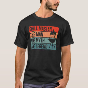 BBQ Smoker Grill Master the Man Myth Legend Retro T-shirt