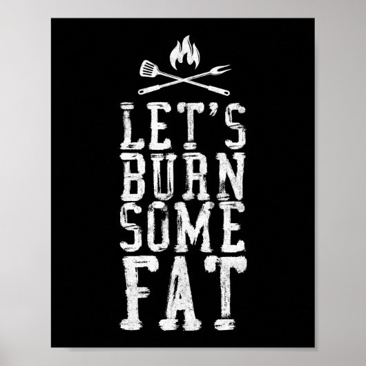 BBQ Smoker Laten we een of andere Fat Fitness Work Poster (Voorkant)