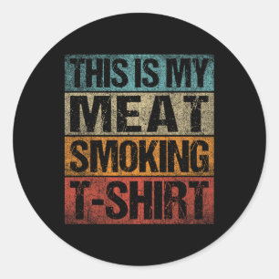 BBQ Smoker Retro Dit is mijn vlees roken B Ronde Sticker
