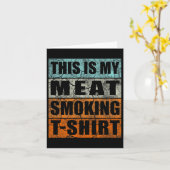 Bbq Smoker Thlekte Retro - mijn vlees roken Kaart (Gele Bloem)