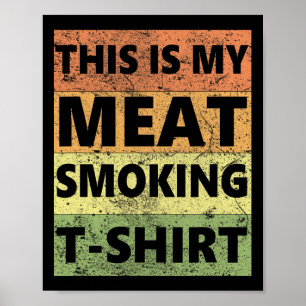 Bbq Smoker Thlekte Retro -  mijn vlees roken Poster