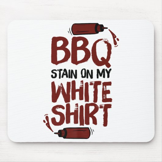 BBQ Stain op mijn White Premium Muismat (Voorkant)