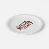 BBQ Stain op mijn White Premium Papieren Bordje (Gekanteld)